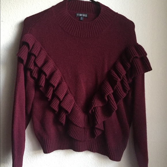 Timing Tops - Burgundy Timing Sweater